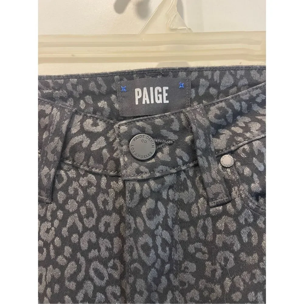 Paige Jacqueline Straight Legs Black Leopard Print - Picture 5 of 10